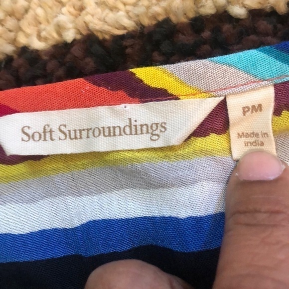 Soft Surroundings Women’s Colorful Striped Sequins Colorista Tunic Tee MP - Picture 9 of 12